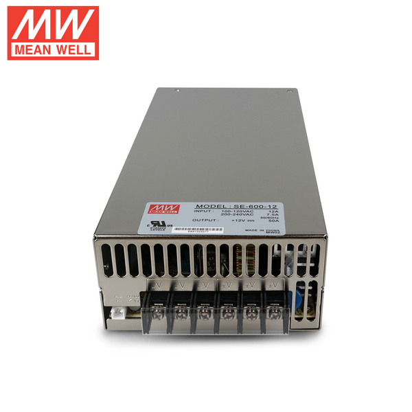 Mean Well SE-600-12 DC12V 600Watt 50A UL Certification AC110-220 Volt Switching Power Supply For LED Strip Lights Lighting Mean Well SE-600-12 DC12V 600Watt 50A UL Certification AC110-220 Volt Switching Power Supply For LED Strip Lights Lighting
